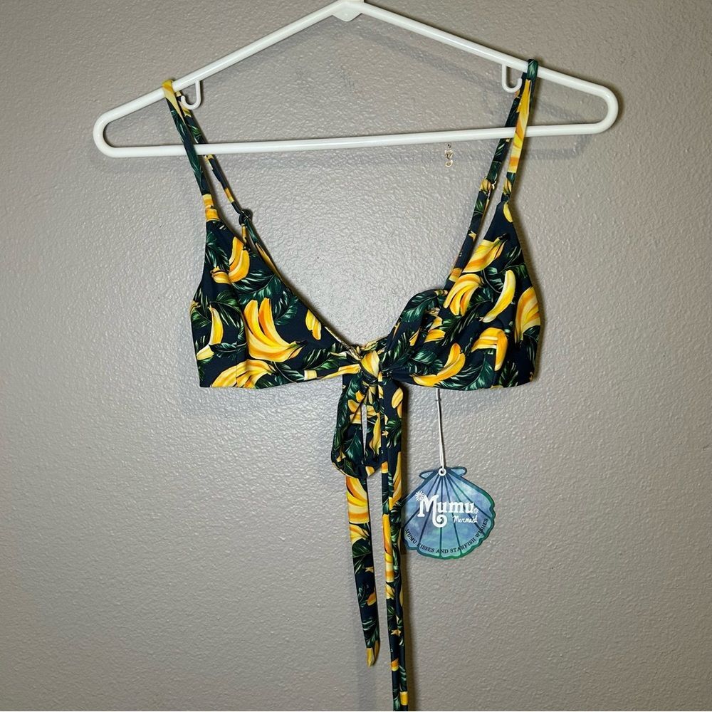NEW Show Me Your Mumu banana print triangle bikini top women’s size XS